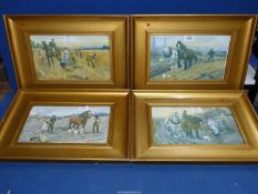 Four gilt framed Drummond prints 'Among The Reapers', 'The Time of Sowing',