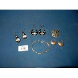 A small quantity of jewellery including earrings and pendant set with Mother of Pearl,