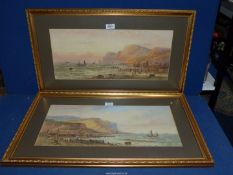A pair of coastal scene Watercolours by Edwin Lewis (1837-1907), signed E.