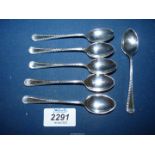 Six matching Teaspoons, Sheffield 1930, makers Joseph Rogers & Son, 81.07 gms.