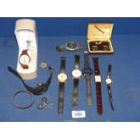 A small quantity of watches including Lorus, digital, Quartz and cufflinks etc.