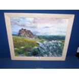 A framed but unsigned Oil on canvas 'Stiperstones near Pennerley, Shropshire', 22 1/4'' x 18 1/2''.