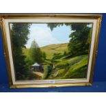 A framed Oil on canvas depicting St. Ann's Well Malvern, signed lower right K.R.