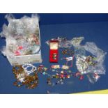 A large quantity of individually bagged beaded necklaces and bracelets.
