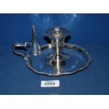 An English silver heavy gauge Chamberstick with removable sconce and snuffer,