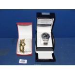 A Frederick Stein gents watch and a ladies watch, boxed.