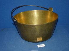 A brass preserving pan, 10 1/4" diameter.