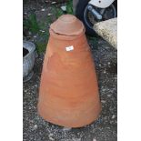 A terracotta Rhubarb forcer with lid, 29 1/2'' high.