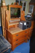 Tall Dressing table with fixed mirror, 3' wide x 13" x 67".