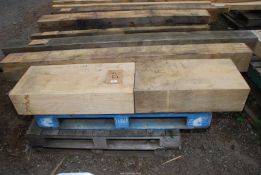 Two lengths of Oak, 13 3/4'' x 7'', 27'' and 31'' long.