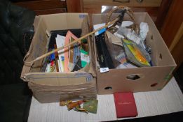 Two boxes of stationery equipment.