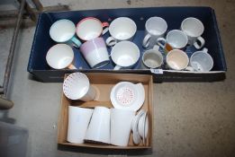Miscellaneous rugs, coffee cups/mugs and saucers.