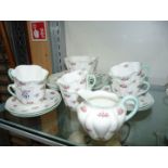 A quantity of Shelley Rosebud china including six teacups (one cup a/f.