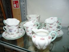 A quantity of Shelley Rosebud china including six teacups (one cup a/f.