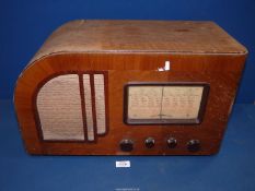 A Kolster Brandes Ltd., type KN710 Bentwood Radio, 22" wide x 11" deep x 13" tall.