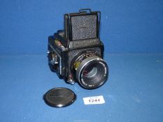 A Mamiya 645 M645 1000 S Medium Format SLR Camera with Waist Level Finder, Mamiya Sekor C 80mm f/2.