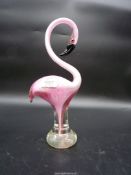 A Murano glass Flamingo, 12" tall.