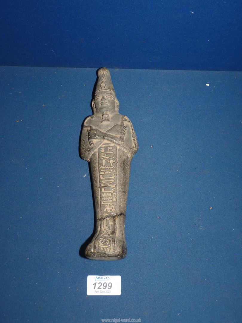 An Egyptian carved stone Shabti,