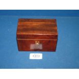 An unusual small early 19th century Mahogany personal medicine Box, with two compartments,