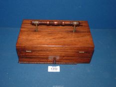 An attractive Regency/William IV Rosewood desk Tidy, with integral handle,