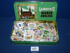 A quantity of loose World stamps to include; Jersey, Canada, Singapore, etc.