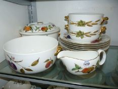 A quantity of Royal Worcester Evesham dinnerware to include seven dinner plates (one with chip),