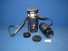 A Yashica 80-200mm f/4 ML Zoom Lens with UV Filter, Caps & Lens Case,
