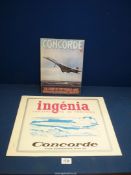 A cardboard Construction Kit model of Concorde still in it's booklet and a magazine of the Story of