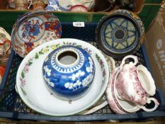 A small quantity of china including; 'Worcester Herbs' fruit bowl, Spode sucrier (no lid),