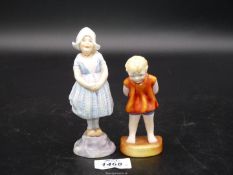 Two F. Doughty modelled Royal Worcester figures, 'Holland' and 'Tommy'.