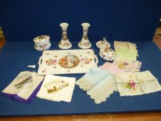A six piece Victoria Czechoslovakian porcelain dressing table set,