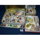 A quantity of tea and cigarette Cards including pictures of animals, birds, cars, butterflies,