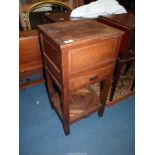 A parquetry type topped Oak 20th century Workbox Table,