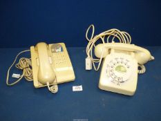 A cream rotary dial Telephone BT model no.