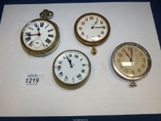 Three travelling clock movements,