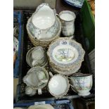 A Royal Albert Silver Birch part tea set to include seven teacups (some a/f.