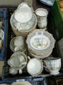 A Royal Albert Silver Birch part tea set to include seven teacups (some a/f.