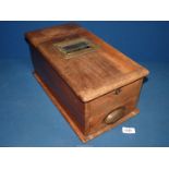 A vintage Cash Till with working bell, and part of a till roll, 17 1/2'' wide x 7 3/4'' x 8 1/4'',