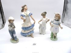 Four Lladro Daisa figures (damage to one hand).