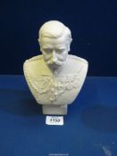 A Victorian Parian ware Bust of General Buller, marked to rear 'By W.C.