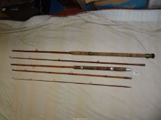 A Burchill (?) two section cane rod and an unnamed three section 11' hollow cane Roach rod.