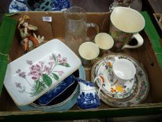 A quantity of china to include Crown Ducal jug and two small vases with floral print, Royal Doulton,