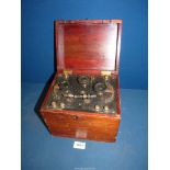 A vintage Crystal radio set in Mahogany case, no maker's name, 8 1/2'' x 7'' deep x 7 1/2'' high.