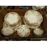 A quantity of Royal Doulton 'Roses' dinner ware including eleven dinner plates, five tea plates,