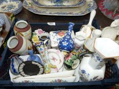 A quantity of small china items including Shelley ashtray, Old Tupton ware vase,