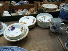 A quantity of Royal Worcester Evesham to include six dessert plates, flan dishes, two fruit bowls,