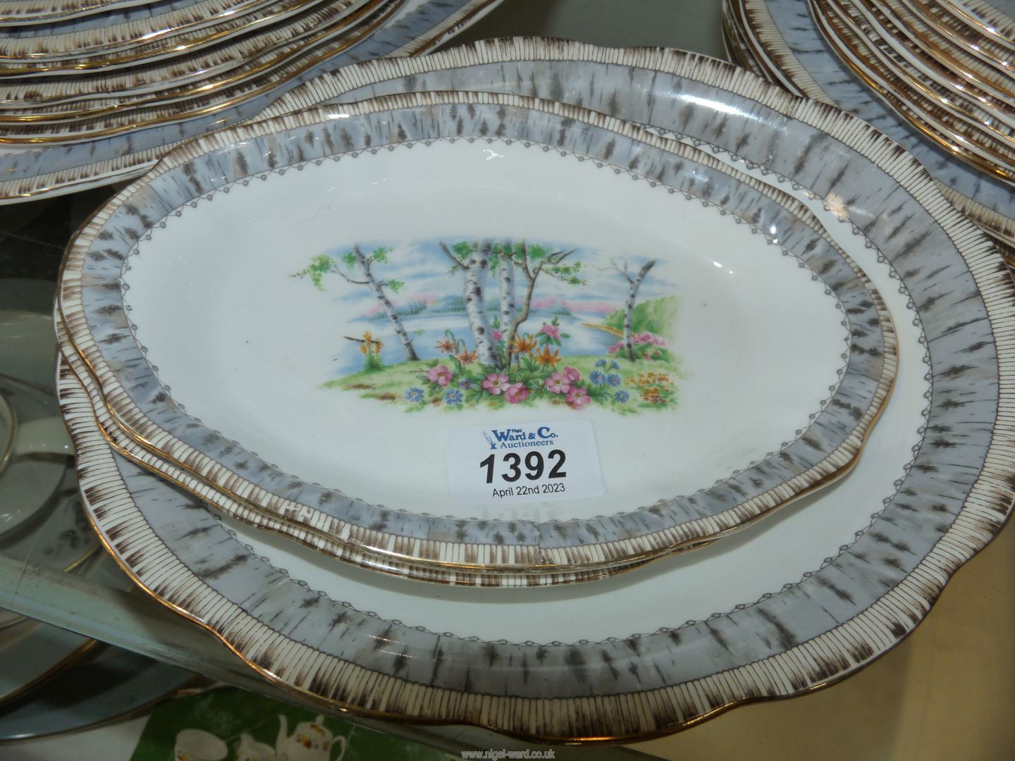 Royal Albert Silver Birch dinnerware to include nine dinner plates, fourteen side plates, - Image 2 of 2