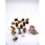 A small quantity of miniature figures including; Wade 'Father Abbott', tiger, Thumper,