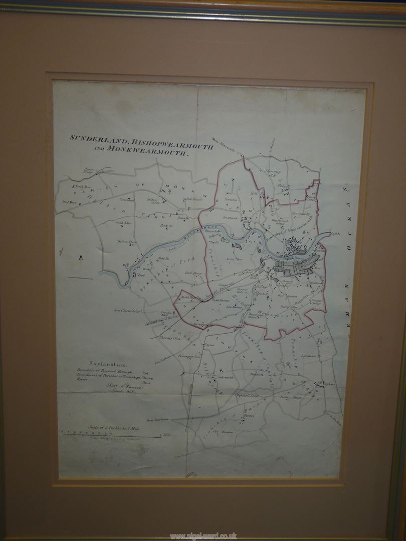 An original 1832 Boundary Commission Map of Sunderland and Monkwearmouth, - Image 2 of 2