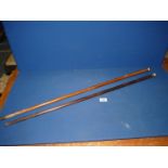 Two Walking canes, one with silver knop, Birmingham, 1901 (tip missing),